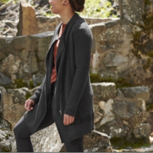 Athleta Sentinel Thermolite charcoal/Heather Grey zip cardigan coat - Picture 12 of 12